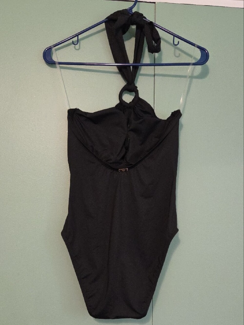 Nwt Lauren Ralph Lauren Black Label Black Halter One Piece Swim Suit Size 10 - Picture 4 of 7